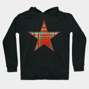 Multicolor plaid star design Hoodie